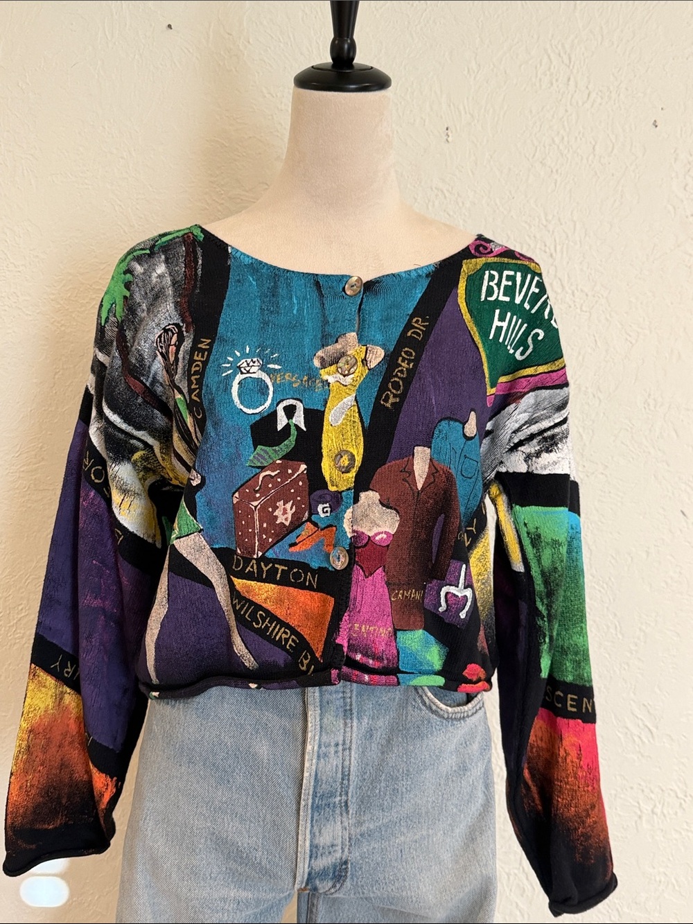 Kolorway vintage painted Cropped Women’s Jacket